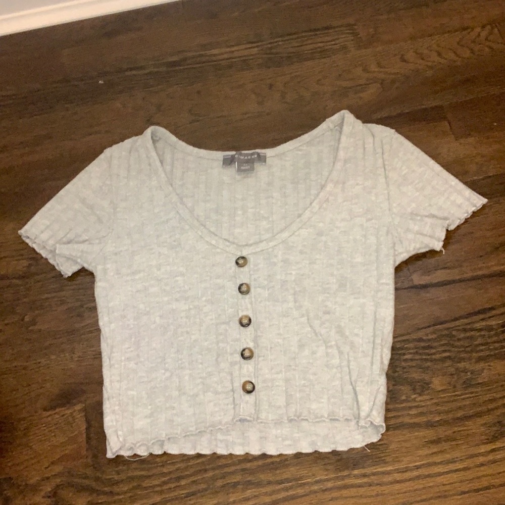 Primary Grey Cropped Shirt